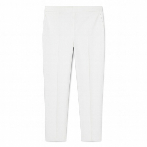 NWT Talbots White Classic Side Zip Pants Cotton Stretch Office Casual Size 12 - Picture 1 of 10